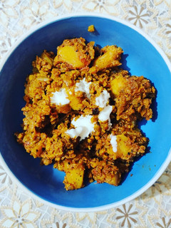 A picture of Potato Soya Keema.