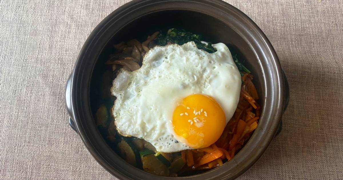Korean Bibimbap (Vegetarian) Recipe by Nadine Schweitzer Cookpad
