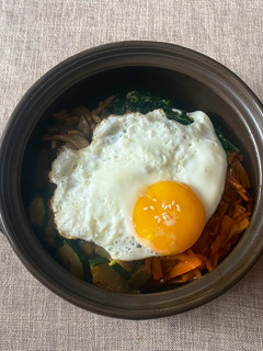 A picture of Korean Bibimbap (Vegetarian).
