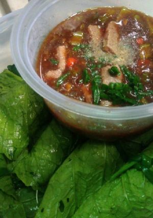 Hình của món Bò cuốn cải bẹ xanh.