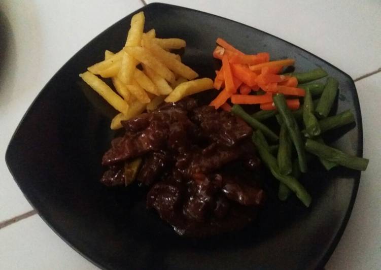 Daging bumbu teriyaki simpel dan mudah