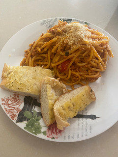 Una foto de Spaghetti con carne molida