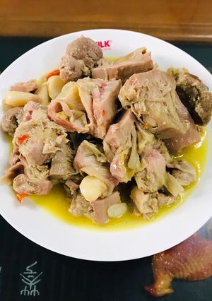 Hình của món Giò kho mít non nước cốt dừa.