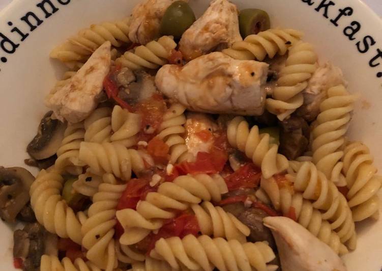 Simple Way to Make Super Quick Homemade Mediterranean chicken pasta