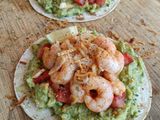 Taco de Gambas al Ajillo con Aguacate