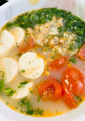 Hình của món Canh Nghêu nấu mẻ.