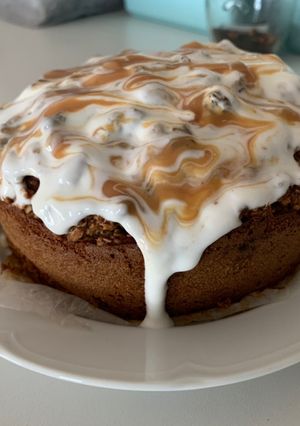 Foto principal de Bizcocho de avena, plátano y dulce de leche