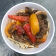 Pepper Steak with Kluski Noodles