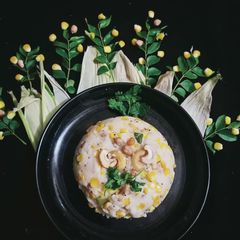 Semolina corn Upma A picture of Semolina corn Upma.