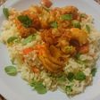 Langostinos con Arroz de Coco