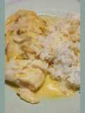 Cod Fillet with Curry and Plain Rice