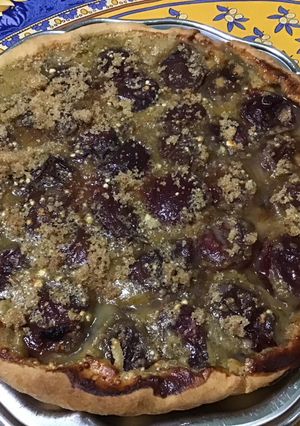 Une photo de Tarte aux prunes crème prune vanille