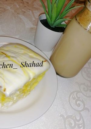صورة لوصفة كيكة الزعفران الذيذه 😋👌🏻⁩