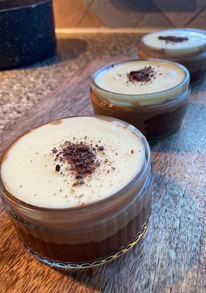 A picture of Triple layer chocolate mousse.