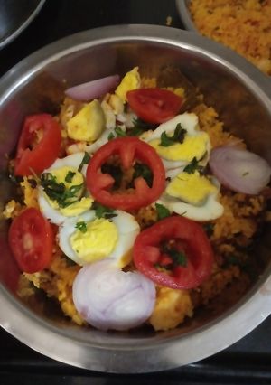 A picture of Egg Biryani.