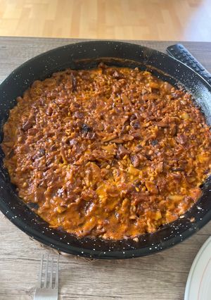 Una foto de Arroz de secreto y setas shiitake