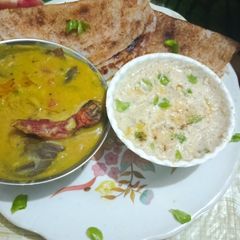 Instant poha dosa with tasty sambar A picture of Instant poha dosa with tasty sambar.