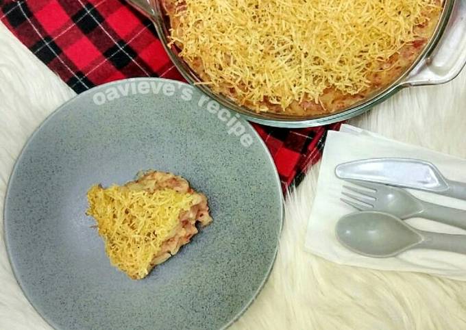 Cheesy Macaroni Casserole with Beef / Makaroni Skotel Creamy