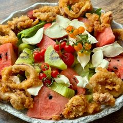 Micro Tomatoes and Fruits Salad A picture of Micro Tomatoes and Fruits Salad.
