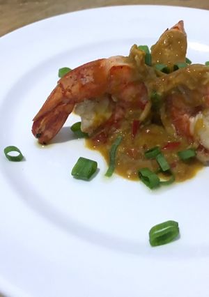Foto resep Pan-Seared Prawn with Salted Egg Sauce