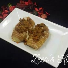 A picture of Homestyle Non-Veg Hasselback Potatoes.