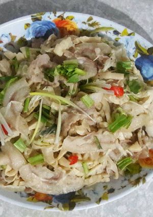 Hình của món Măng tươi xào thịt.