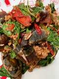 Stir-Fried Holy Basil with Pork and Fried Century Eggs