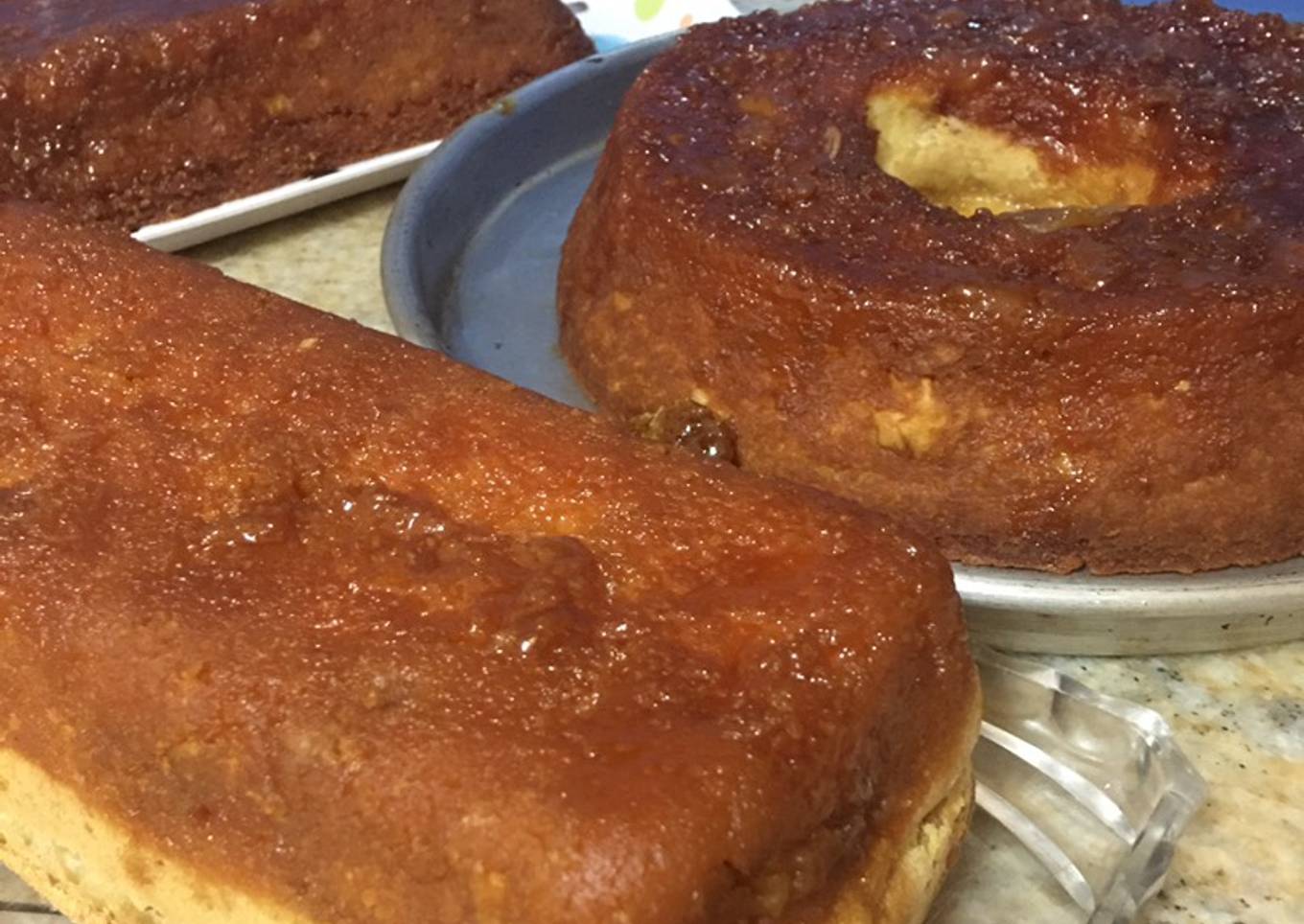 Budín de pan a mi estilo con dulce de batata y de membrillo