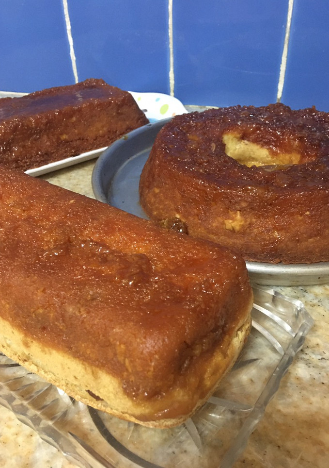 Una foto de Budín de pan a mi estilo con dulce de batata y de membrillo