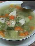 Sopa rica de verduras con pollo /comida de Marruecos