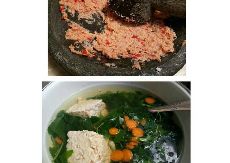 Resep Sayur Bening dan Sambel Kelapa Tempe Anti Gagal