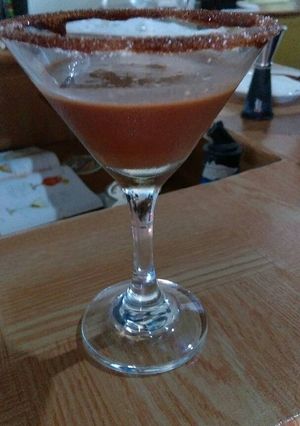 Una foto de Chocolate martini o chocotini.