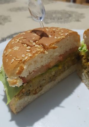 Una foto de Hamburguesas de lentejas y soja texturizada 🍔