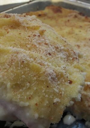 Foto di Gateau di patate con panna, prosciutto e formaggio