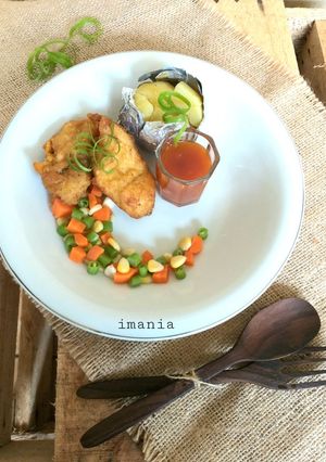 Foto resep Crispy Chicken Steak With BBQ Sauce