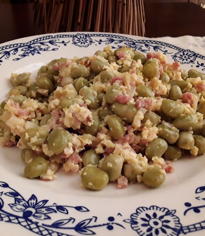 Foto principal de Habitas baby revueltas con huevo y jamón