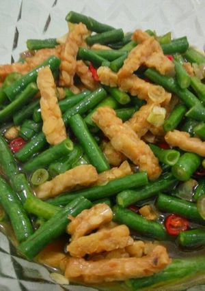 Foto resep Tumis tempe dan kacang panjang