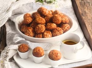 Foto resep Sago Palm cheese Ball - Gluten free