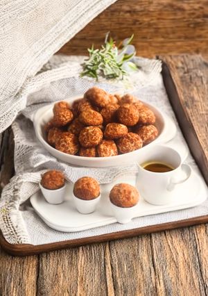 Foto resep Sago Palm cheese Ball - Gluten free