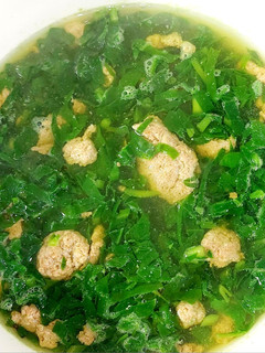 Hình của món Canh rau mồng tơi nấu đầu tôm.
