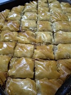 صورة لوصفة بقلاوة بالفستق