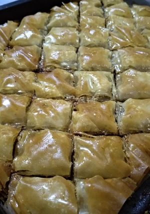 صورة لوصفة بقلاوة بالفستق