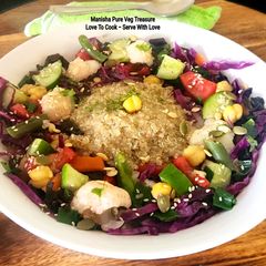 A picture of Quinoa Chickpea Plant-Based Salad - A Vegan Buddha Bowl.