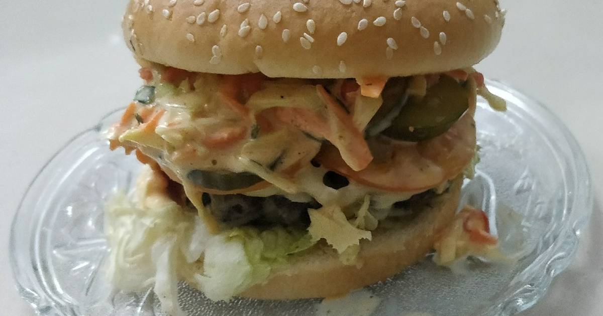 American style Burger Recipe by Afsheen Aroos Cookpad
