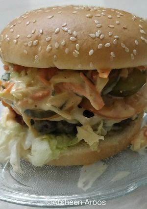 A picture of American style Burger.