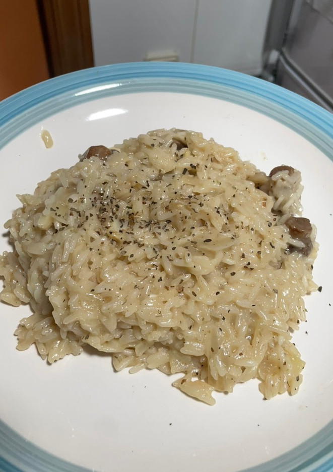 Una foto de Risotto de champiñones