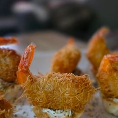 A picture of Kataifi prawns.
