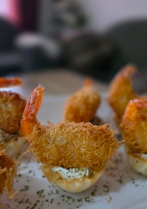 A picture of Kataifi prawns.