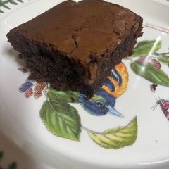 A picture of Fudgy Dark Chocolate Brownies.