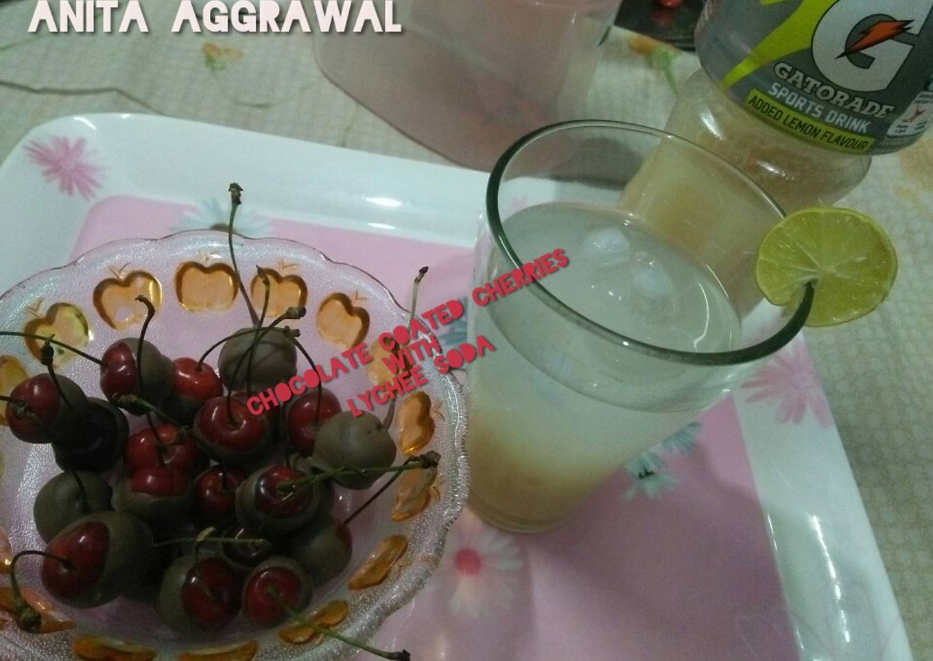 Chocolate cherries and lichi drink